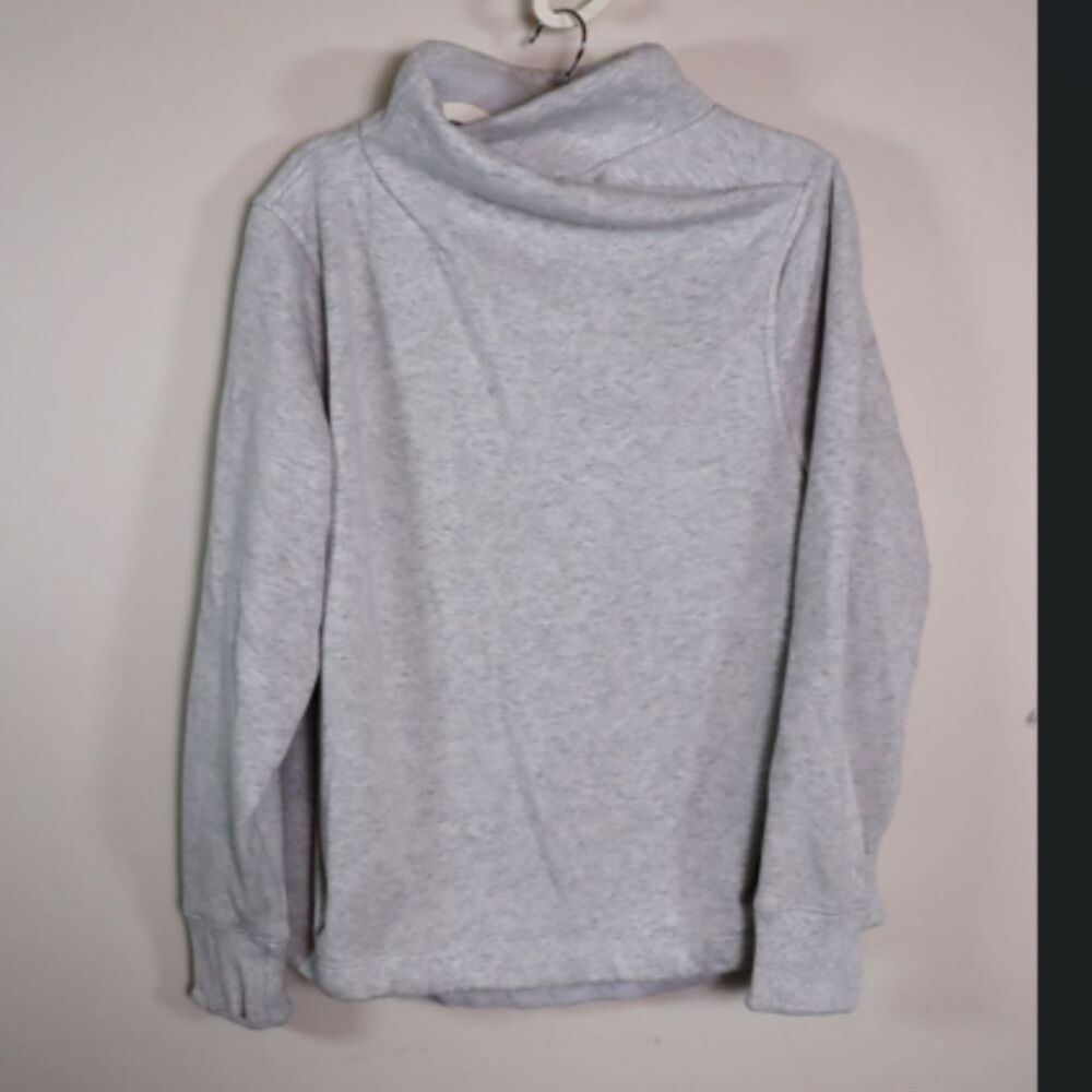 Athleta Gray Crossover Mock Neck Pullover Medium Soft Sweatshirt